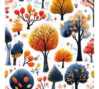 Générique Papier Peint à Décoller et à Coller Forêt Colorée 50×300cm Plantes Aux Couleurs D'automne Amovible et Imperméable Décoratif Papier Peint Autocollant en Vinyle pour Salon Chambre à coucher