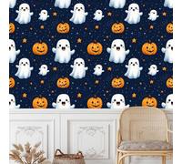 Générique Papier Peint à Décoller et à Coller Halloween 50×300cm Lanterne Jack-O-Lantern D'Halloween Amovible et Imperméable Décoratif Papier Peint Autocollant en Vinyle pour Salon Chambre à coucher