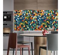 Générique papier peint adhesif 44 X1000Lcm Texture De Vitrail papier peint bleu Parfait pour relooker rapidement un mur ou une porte, effet visuel chic et moderne Z262141