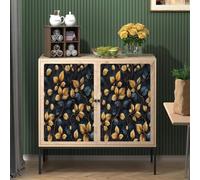 Générique papier peint adhesif 44 X1000Lcm Vigne à Feuilles D'or papier peint bleu Parfait pour relooker rapidement un mur ou une porte, effet visuel chic et moderne Z262247