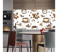 Générique papier peint adhesif 44 X100Lcm Café Aux Fleurs Rétro papier peint enfant Effet 3D réaliste, ajoute du caractère à n’importe quelle pièce - sans colle ni poussière Z261030