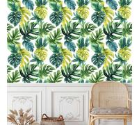 Générique papier peint adhesif 44 X100Lcm Feuilles Vertes De Tortue Tropicale papier peint enfant Effet 3D réaliste, ajoute du caractère à n’importe quelle pièce - sans colle ni poussière Z262199