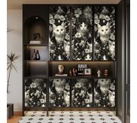Générique papier peint adhesif 44 X100Lcm Fleurs De Chat Noires Et Blanches papier peint cuisine Idéal pour transformer une vieille cuisine ou salle à manger sans grands travaux Z260425