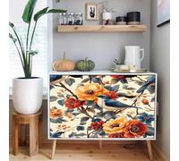 Générique papier peint adhesif 44 X100Lcm Fleurs D'oriole Rétro papier peint enfant Effet 3D réaliste, ajoute du caractère à n’importe quelle pièce - sans colle ni poussière Z261262