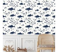 Générique papier peint adhesif 44 X100Lcm Poisson D'art De Dessin Animé papier peint cuisine Idéal pour transformer une vieille cuisine ou salle à manger sans grands travaux Z263640
