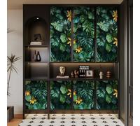 Générique papier peint adhesif 44 X300Lcm Feuilles De Tortue Tropicale colle papier peint intissé Revêtement mural sans raccord apparent, facile à aligner pour un rendu professionnel Z260272