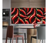 Générique papier peint adhesif 44 X500Lcm Piments Rouges papier peint adhesif meuble Décoration murale pratique pour cuisine ou salle à manger, résistante et facile à installer Z261567
