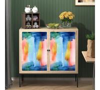 Générique papier peint adhesif 44 X500Lcm Rayures Artistiques Colorées papier peint adhesif meuble Décoration murale pratique pour cuisine ou salle à manger, résistante et facile à installer Z262384