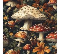 Générique Papier Peint Adhesif Mural Champignon 30CM×15M Adhésif Épaissir Pour Meuble Chambre Armoire Papier Peint Feuillage Champignons Forêt Fleurs Feuilles Rouleau Decoratif Cuisine Lavable
