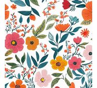 Générique Papier Peint Adhesif Mural Fleurs 30CM×15M Adhésif Épaissir Pour Meuble Chambre Armoire Papier Peint Feuillage Fleurs Colorées Et Feuilles De Plantes Rouleau Decoratif Cuisine Lavable