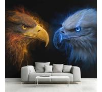 Générique Papier Peint Aigle de Glace et de Feu Panoramique 416 x 254 cm, Papier Peint Intissé Oiseau Fantastique Aigle À Tête Blanche Décoration Murale, Papiers Peints pour Salon Chambre saf-2