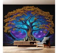 Générique Papier Peint Arbre de Vie, Motif Papier Peint Intissé Panoramique Arbre Fantastique 350x256 Wallpaper Pour Salon Chambre Deco Murale W20