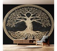 Générique Papier Peint Arbre de Vie, Motif Papier Peint Intissé Panoramique Mythologie Nordique Viking 350x256 Wallpaper Pour Salon Chambre Deco Murale W14