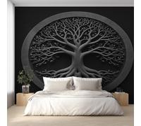 Générique Papier Peint Arbre de Vie, Motif Papier Peint Intissé Panoramique Viking Mythologie Nordique 150x105 Wallpaper Pour Salon Chambre Deco Murale W19