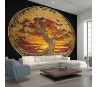 Générique Papier Peint Arbre de Vie, Motif Papier Peint Intissé Panoramique Viking Mythologie Nordique 300x210 Wallpaper Pour Salon Chambre Deco Murale W8