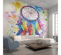 Générique Papier Peint Attrape-Rêves 416X254cm, Papier Peint Intissé Plume Coloré Salon Chambre Panoramique Decoration, Fresque Murale Décoration Murale D20