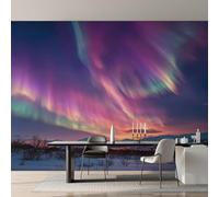 Générique Papier Peint Aurore Boréale Papier Peint Panoramique Paysage Naturel Papiers Peints Intissé Fresque Murale, Decoration Chambre Salon Wallpaper, 450 x 260 cm KJ&GP1