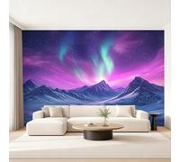 Générique Papier Peint Aurore, Motif Papier Peint Intissé Panoramique Paysage Aurores Boréales 200x140 Wallpaper Pour Salon Chambre Deco Murale W&58