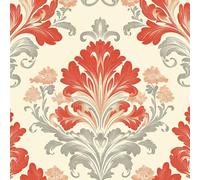 Générique Papier Peint Auto-adhésif Bohême 40CM×12M Vintage Floral Bohème Rouge Autocollant Amovible PVC Vinyle Film Imperméable Meuble Decoratif Salon Salle de Bain Chambre Armoire