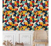 Générique Papier Peint Auto-adhésif Coloré Puzzle Motif Mat épais 45X300CM Art Style Film Imperméable Autocollant Amovible Meuble Salon Salle de Bain Cuisine Chambre Armoire Decoratif