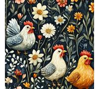 Générique Papier Peint Auto-adhésif Dessin Animé Mat épais 45X300CM Fleurs Herbe Poulet Film Imperméable Autocollant Amovible Meuble Salon Salle de Bain Cuisine Chambre Armoire Decoratif