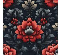 Générique Papier Peint Auto-adhésif Fleurs 30CM×12M Vintage Floral Bohème Rouge Autocollant Amovible PVC Vinyle Film Imperméable Meuble Decoratif Salon Salle de Bain Chambre Armoire