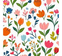Générique Papier Peint Auto-adhésif Fleurs 40CM×12M Vintage Fleurs Colorées Et Feuilles De Plantes Autocollant Amovible Vinyle Film Imperméable Meuble Decoratif Salon Salle de Bain Chambre Armoire