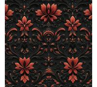 Générique Papier Peint Auto-adhésif Fleurs 50CM×12M Vintage Fleur De Damas Rouge Autocollant Amovible PVC Vinyle Film Imperméable Meuble Decoratif Salon Salle de Bain Chambre Armoire
