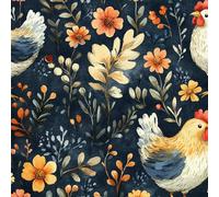 Générique Papier Peint Auto-adhésif Style Pastoral Mat épais 45X500CM Fleurs Herbe Poulet Film Imperméable Autocollant Amovible Meuble Salon Salle de Bain Cuisine Chambre Armoire Decoratif