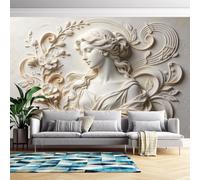 Générique Papier Peint Autocollant Effet 3D Belle Dame Papier Peint Imitation Relief Élégant Papier Contact Adhésif Amovible Pour Salon-Chambre-Sur-Mesure-Décoration Murale 140 Cm (H) X 210 Cm