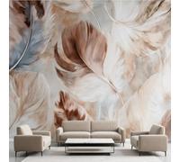 Générique Papier Peint Autocollant Nature de la Plume Abstrait, Artistique Aquarelle Boho Decoration Stickers Muraux, Effet marbre Vinyle Murale Poster pour Chambre Salon Cuisine Meuble 300 x 210 cm
