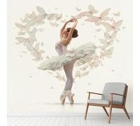 Générique Papier Peint Ballerine Filles, Ballet Danseuse Papillon Decoration Stickers Muraux, Princesse Vinyle Murale Poster pour Chambre Salon Cuisine Adhesif Meuble 200 x 140 cm