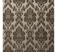 Générique Papier peint Baroque Fleurs épais mat 44x500 cm à décoller et à coller Vintage Damas papier de contact autocollant en plastique avec dos adhésif couverture de plan de travail table A-237