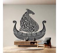 Générique Papier Peint Bateau Viking, Motif Papier Peint Intissé Panoramique Mythologie Nordique 150x105 Wallpaper Pour Salon Chambre Deco Murale W2