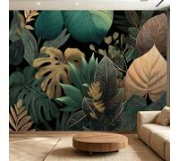 Générique Papier Peint Botanique tropicale moderne pour Salon et Chambre, 200 x 140(WxH) Papier Peint Panoramique,Vert Fresque Murale, Solution de Décoration Créative pour Transformer vos Murs