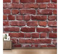 Générique Papier Peint Brique Rouge Papier Peint Panoramique 3D Pierre Rustique Vintage Papiers Peints Intissé Fresque Murale, Decoration Chambre Salon Wallpaper, 310 x 250 cm GI&3