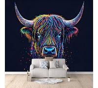 Générique Papier Peint Bœuf Papier Peint Panoramique 3D Ciel étoilé Coloré Et Onirique Intissé Photo Mural Moderne Poster Salon Chambre Mur de fond Bureau Décoration de Maison 150×105cm