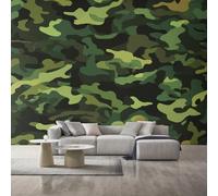 Générique Papier Peint Camouflage 416X254cm, Papier Peint Intissé Camo Éventail Militaire Salon Chambre Panoramique Decoration, Fresque Murale Décoration Murale D33
