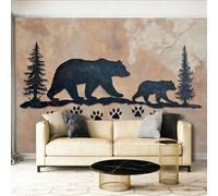 Générique Papier Peint Campagne Chalet Pavillon Forêt 3D Panoramique, Brun Clair Papier Peint Photo Fresque Murale Décoration Art Décor Imprimé Tissu pour Salon Chambre à Coucher, 400 x 280 cm