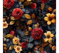 Générique Papier Peint Chambre Adulte 3D Motifs Fleurs Rouge Jaune Fruit Durable Résistant à l'Eau et Nettoyage Facile Idéal pour Salon Bureau ou Salle de Jeux Papier Peint Autocollant 60 cm x 500 cm