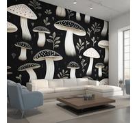 Générique Papier Peint Champignon, Motif Papier Peint Intissé Panoramique Champignon Plante Botanique 150x105 Wallpaper Pour Salon Chambre Deco Murale W&78