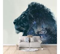 Générique Papier Peint Ciel Étoilé 500 x 280 CM, 3D Lion Photo Geant Mural, Salon Non Tissé Papiers Peints, Chambre étanche à l'eau Mat lmage Muraux Poster, Personnalisable Wallpaper