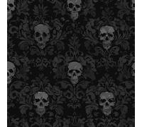 Générique Papier peint Crâne Fleuri épais mat 44x600 cm à décoller et à coller Européen Vintage papier de contact autocollant en plastique avec dos adhésif couverture de plan de travail table