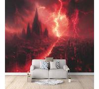 Générique Papier Peint Enfant Éclairs Dans Les Nuages, Papier Peint Intissé Monde De L'Apocalypse 500X280Cm Fresque Murale 3D Art Mural Moderne Décoration Murale Chambre Salon Enfant