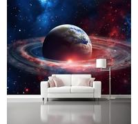 Générique Papier Peint Fantaisie Espace Étoiles Galaxies, Bleu Foncé Papier Peint Photo Fresque Murale Décoration Décor Imprimé Tissu pour Salon Chambre à Coucher 150 x 105 cm（WxH