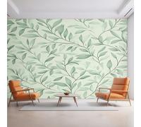 Générique Papier Peint Feuille Vert 350X250cm, Papier Peint Intissé Vigne Vert Sauge Salon Chambre Panoramique Decoration, Fresque Murale Décoration Murale D30