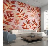 Générique Papier Peint Feuilles Modern Intissé, 500 x 350 (L x H) | Papier Peint Panoramique Feuille Plante, Motif Botanique Décoration Murale, Papiers Peints pour Salon Chambre saf-24