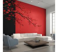 Générique Papier Peint Fleur de Cerisier, Motif Papier Peint Intissé Panoramique Asiatique Japonais 450x315 Wallpaper Pour Salon Chambre Deco Murale W&94