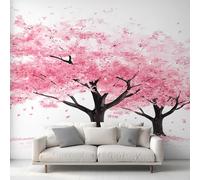 Générique Papier Peint Fleur de Cerisier Papier Peint Panoramique Arbre Rose Japonais Papiers Peints Intissé Fresque Murale, Decoration Chambre Salon Wallpaper, 500 x 260 cm BIO&Ｊ