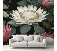 Générique Papier Peint Fleur Protéa Papier Peint Panoramique Fleur Vintage Plante Papiers Peints Intissé Fresque Murale, Decoration Chambre Salon, 366 x 254 cm 1&XF